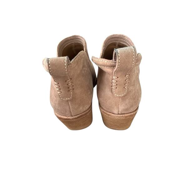 Jeffrey Campbell Rosalee Ankle Boots Women's 9 Suede Pull On Chunky Heel Beige - Picture 5 of 12